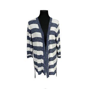 Faded Glory Women‎ Blue White Cardigan Sweater